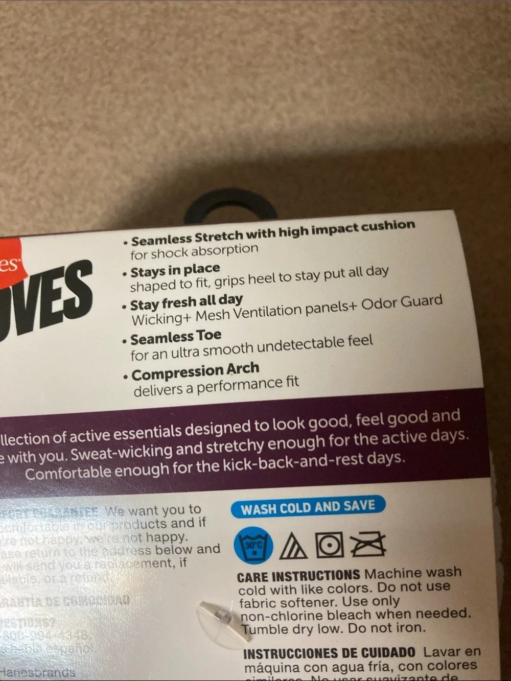 Hanes Moves Impact Zone No-Show Socks - White